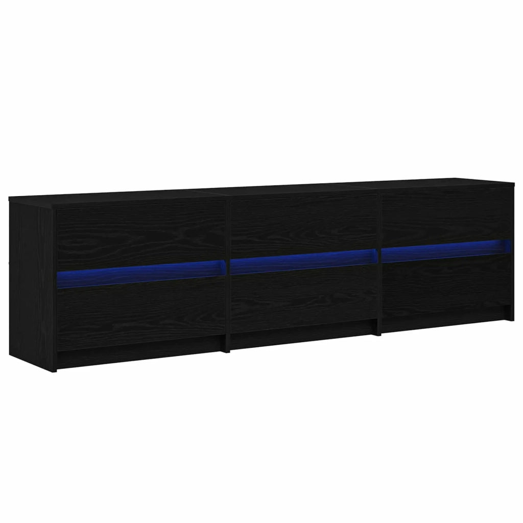 Unità TV 2 pcs Rovere Nero 180 x 34 x 50 cm Legno multistrato
