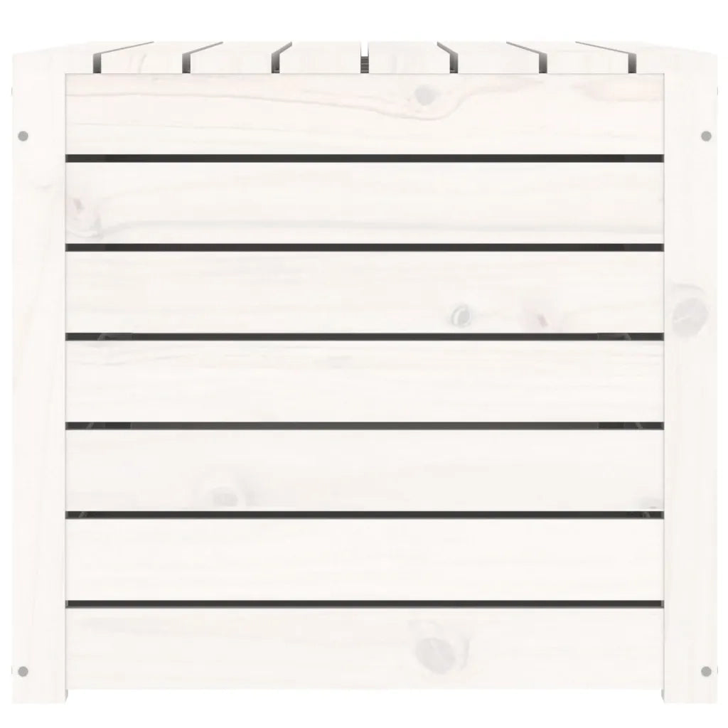 Contenitore Giardino Bianco 101x50,5x46,5cm Legno Massello Pino 823949