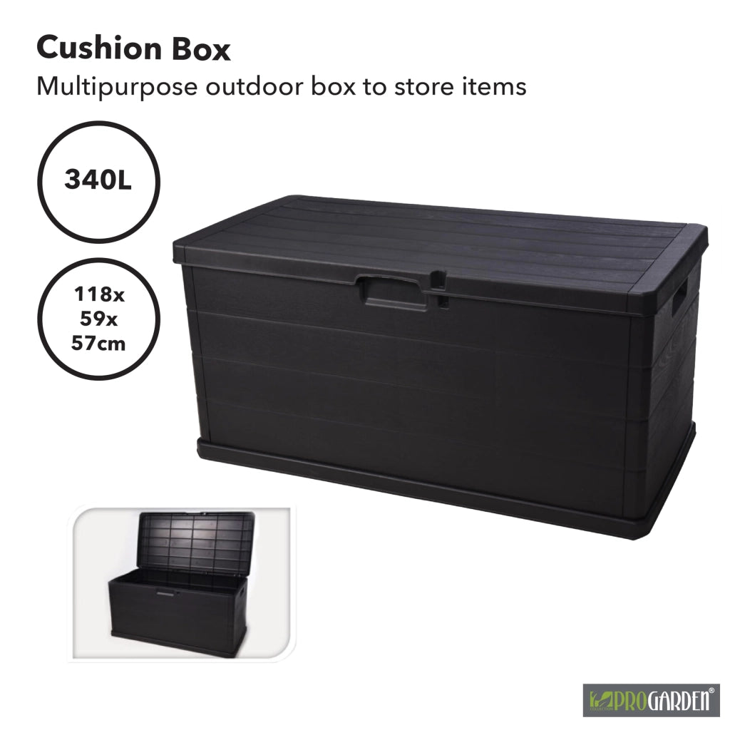 Baule Portatutto Multiuso Cm 118 x 59 x 57 Pro Garden Colore Antracite