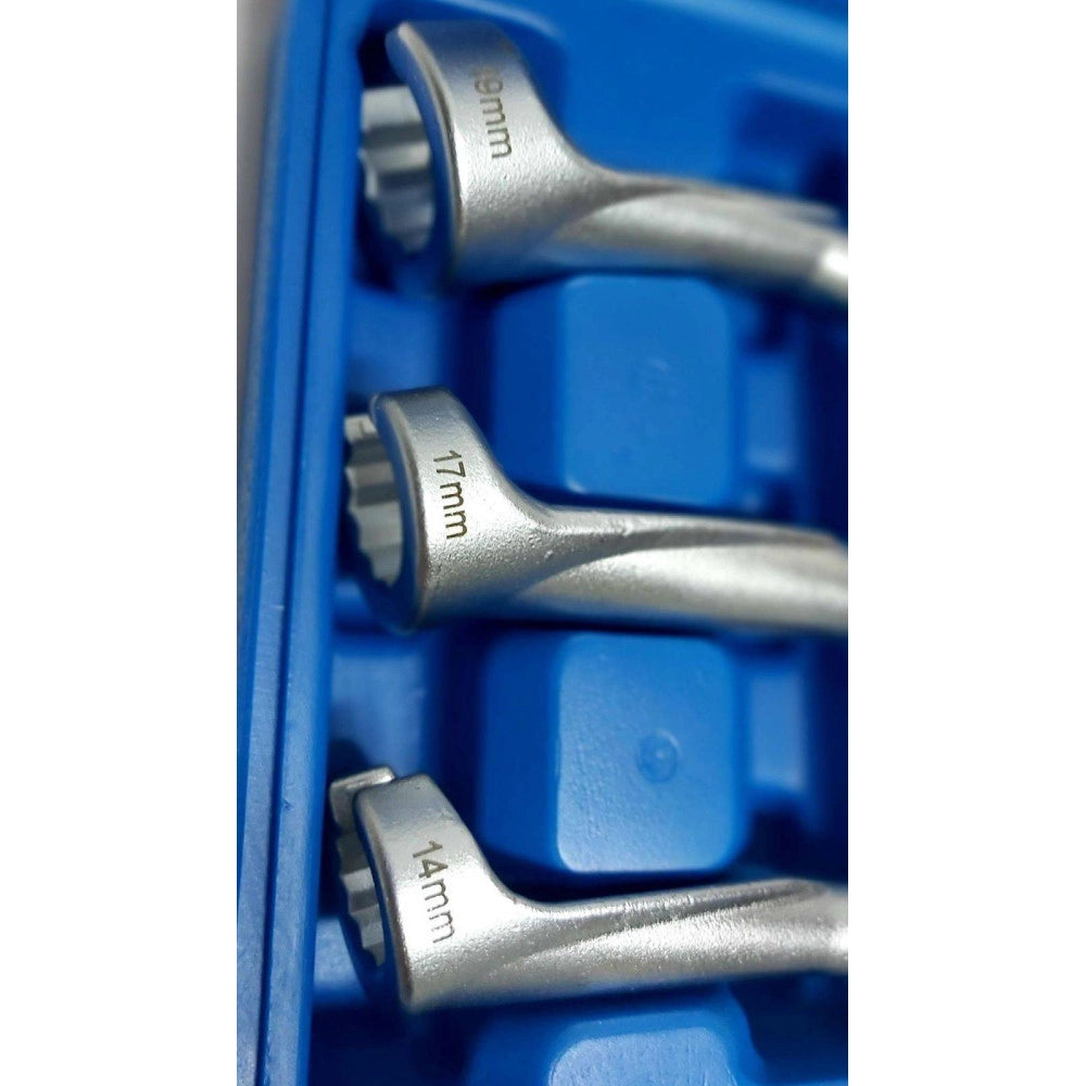 Trade Shop - Set 3 Chiavi Aperte Per Raccordi Carburatori Iniettori 1/2" 14 17 19mm Fs-15663 -