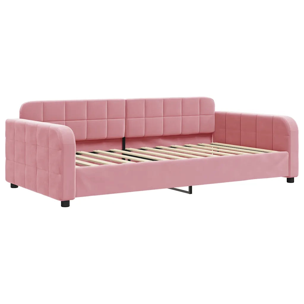 Divano Letto Estraibile con Materassi Rosa 100x200 cm Velluto 3196963
