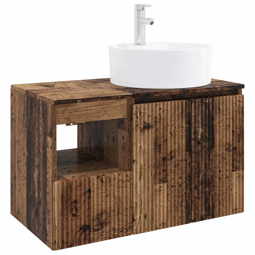 Set di mobili per il bagno 2 pz Legno antico 3404082
