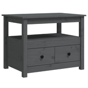 Tavolino da salotto | Tavolino da caff¨¨ | Tavolino da Soggiorno Grigio 71x49x55cm in Legno Massello di Pino