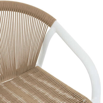 Sedia con braccioli impilabili in alluminio e poliestere bianco miele - L. 565 x P. 615 x H. 80 cm