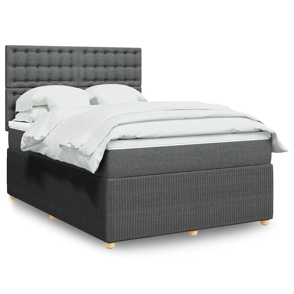 Giroletto a Molle con Materasso Grigio Scuro 140x190 cm Tessuto