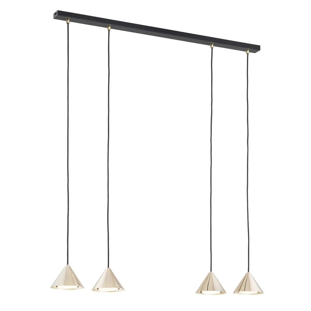Sospensione Minimal Skadi 4 Luci In Acciaio Oro