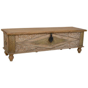 Bauletto in legno intagliato artigianale, 150x45x46h cm