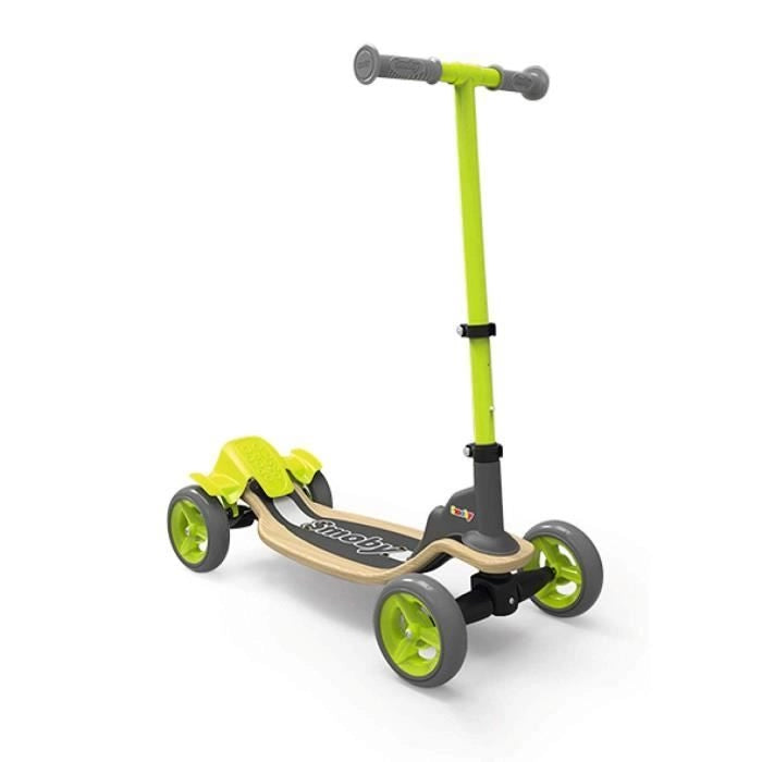 Pattino in legno SMOBY a 4 ruote - Manubrio regolabile - Pieghevole