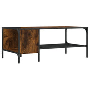 Tavolino salotto | Tavolino da caff¨¨ | Tavolino da Soggiorno Ripiano Rovere Fumo 100x51x40cm Multistrato