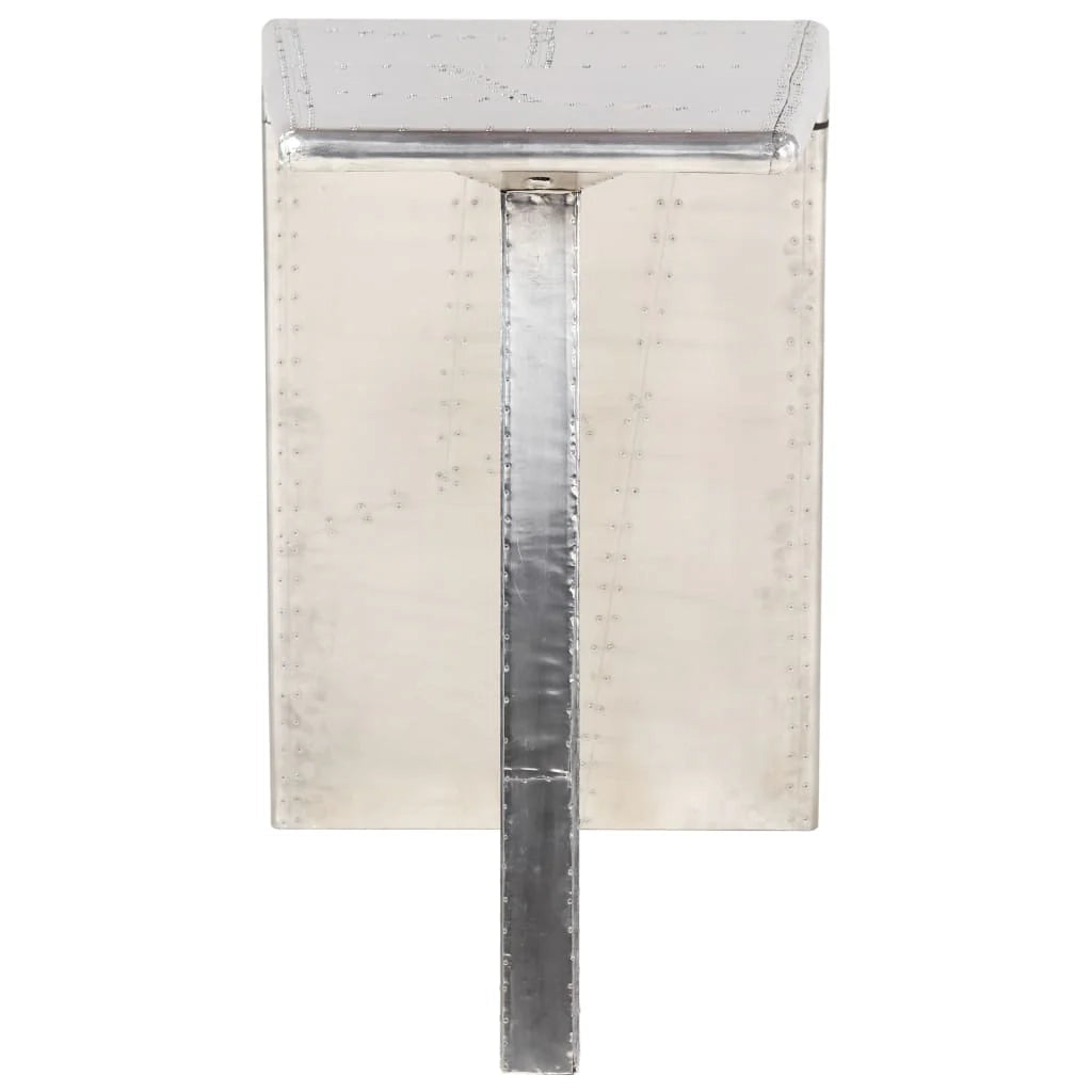 Scrivania tavolo postazione di lavoro mobile per computer studio stile aereo argento 112 x 50 x 76 cm metallo argentato 02_0023970