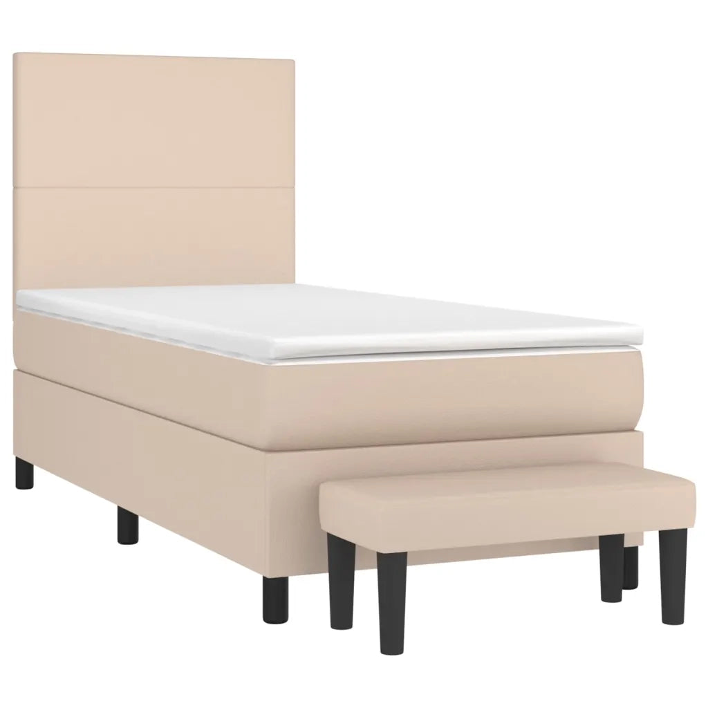 Giroletto a Molle con Materasso Cappuccino 100x200cm Similpelle 3137532