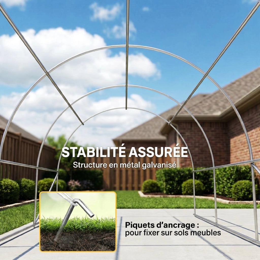 Tenda da giardino 5x3m con pareti laterali rimovibili protezione UV UPF 30+ beige