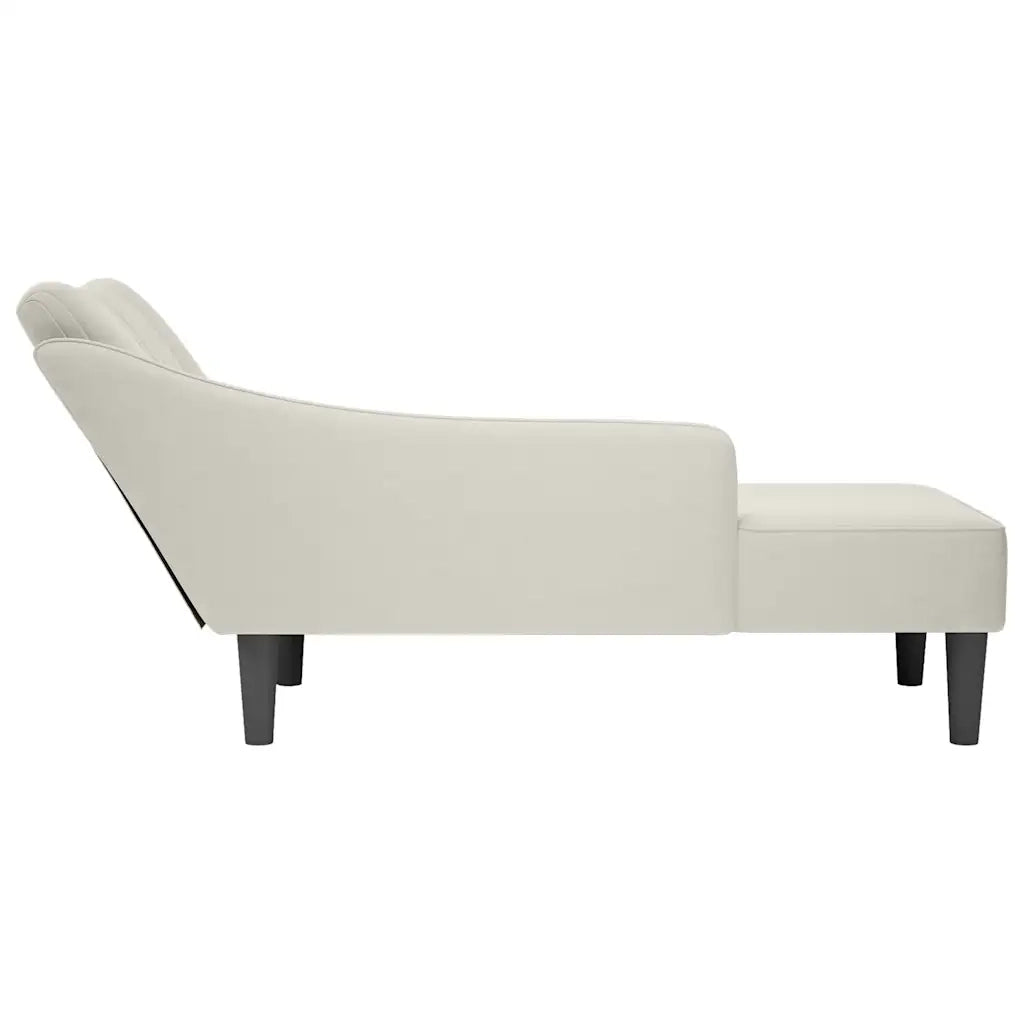 Sdraio con Bracciolo Destro in Velluto Crema CFW1634593