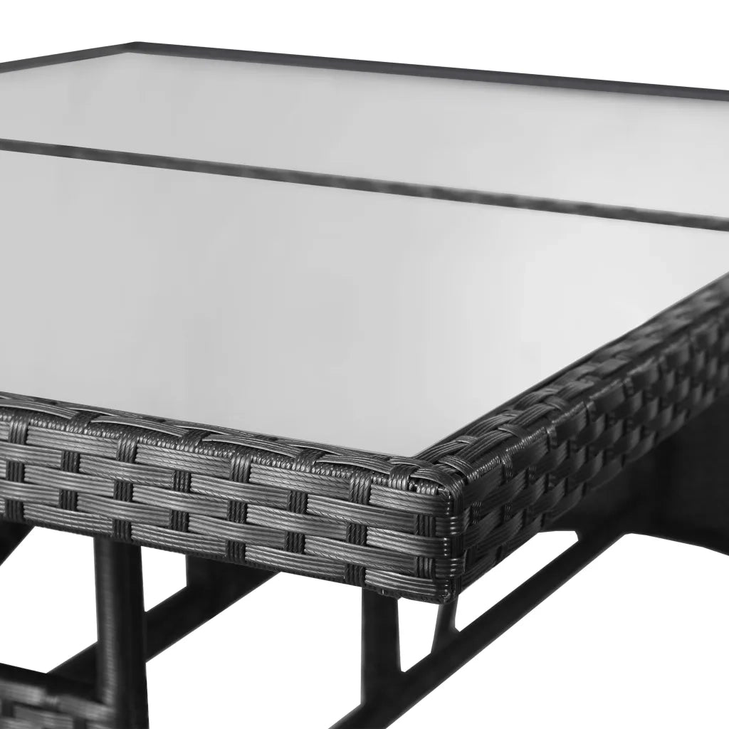 Set Mobili da Pranzo per Giardino 5 pz in Polyrattan Nero 3059416