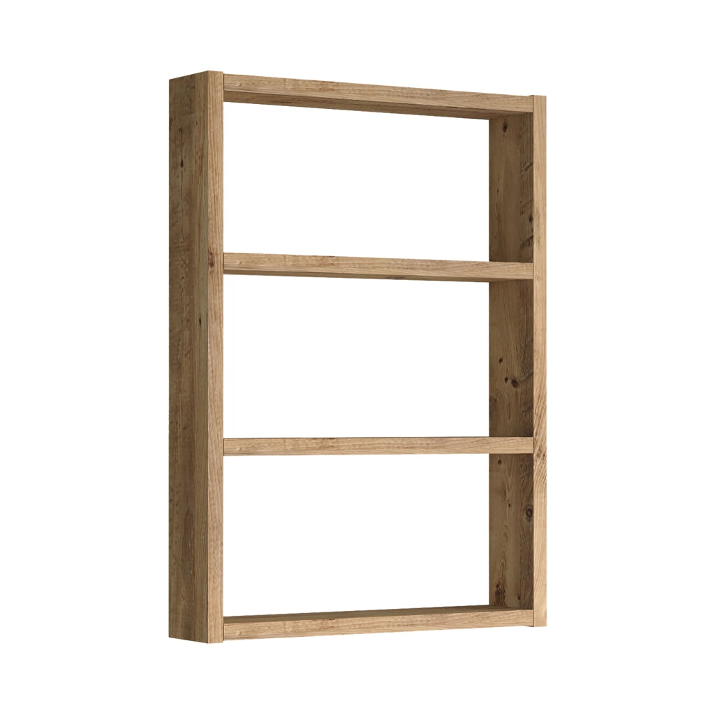 Mensola da Muro 'Lappajärvi' Scaffale Pensile a 3 Scomparti Portaoggetti per Cucina - Rovere Rustico [en.casa]