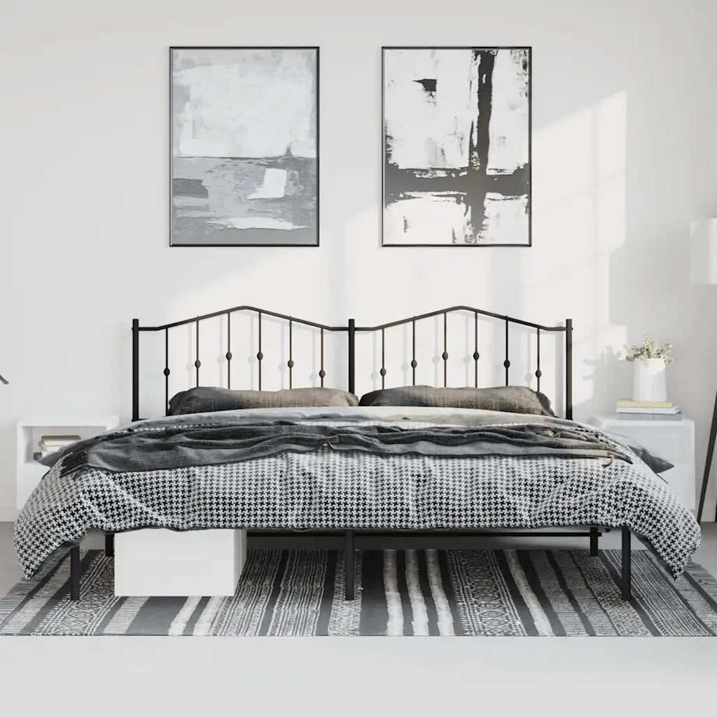 vidaXL Giroletto con Testiera in Metallo Nero 183x213 cm