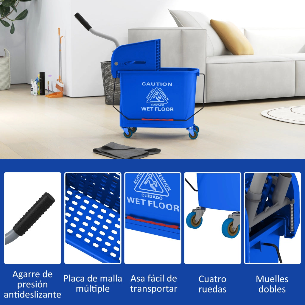 Secchio per Fregona con Ruote 20 L ¨C Zephmum ¨C Blu