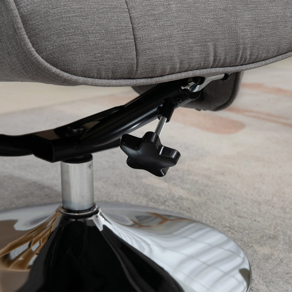 Poltrona relax reclinabile 135¡ã girevole 360¡ã con poggiapiedi ¨C Xylo ¨C tessuto grigio
