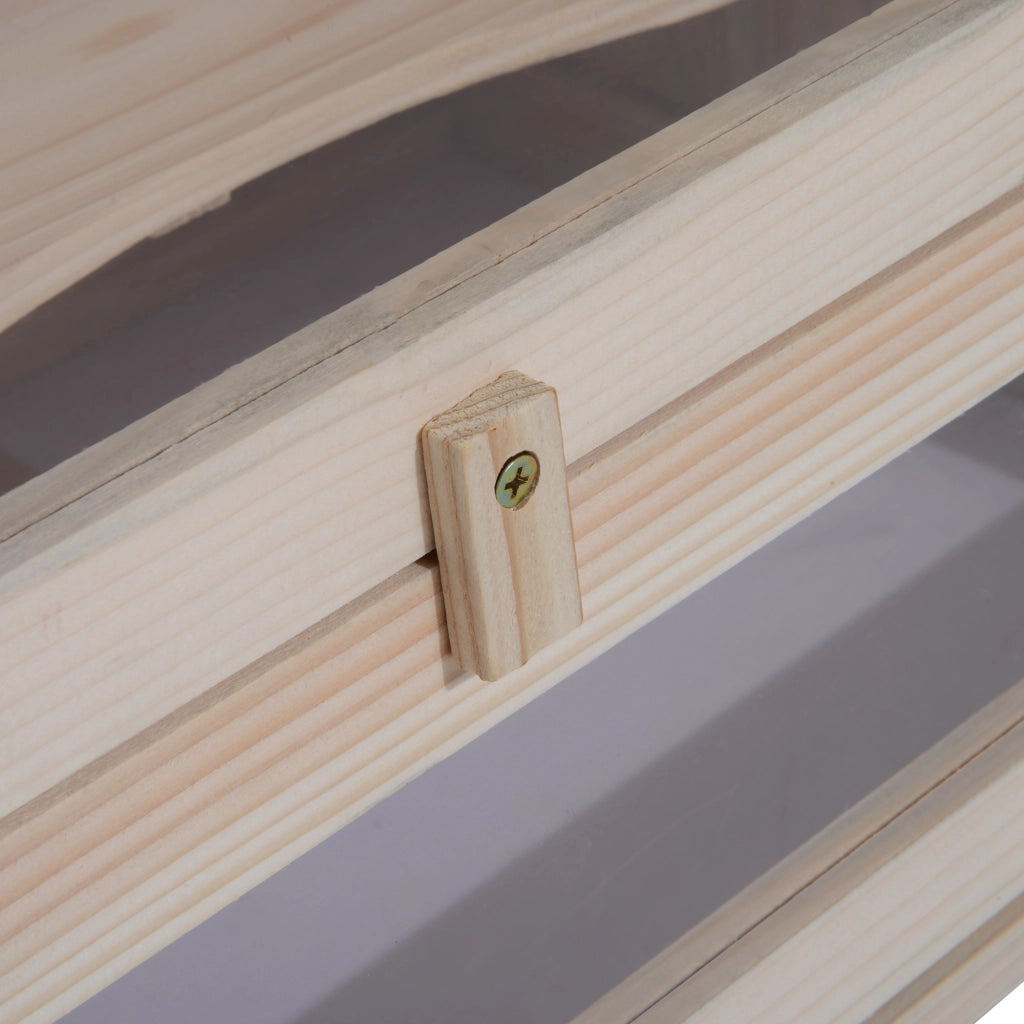 Gabbia per Criceti in Legno 2 Piani con Tetto a Gabbia Apribile ¨C zephmum ¨C 60x35x42 cm Naturale