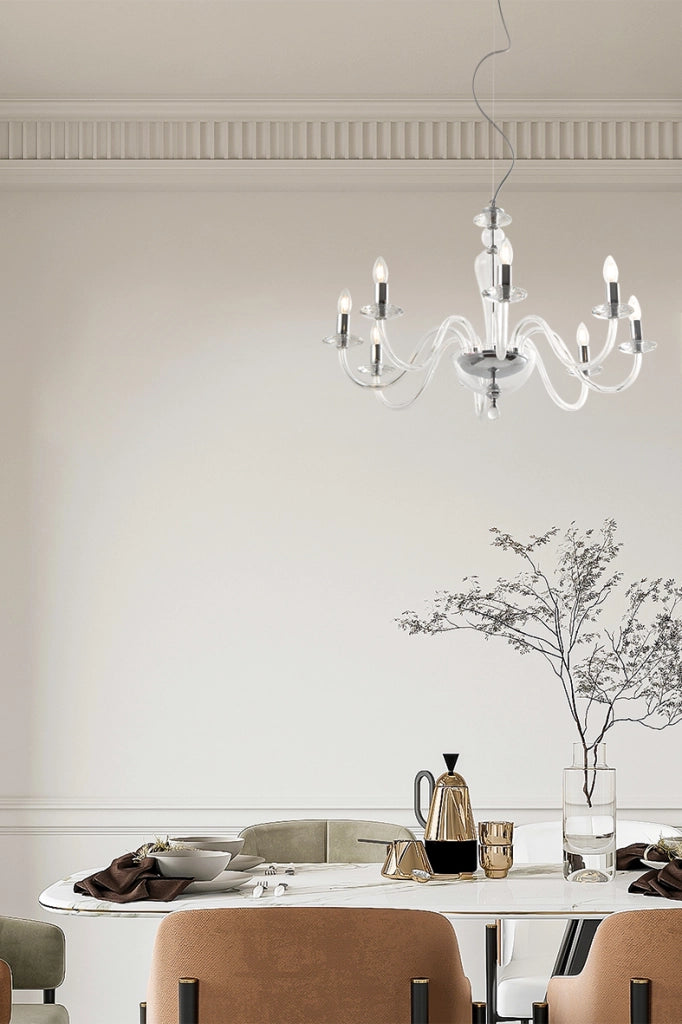 Applique Cristelle in Vetro Ottanio, Attacco E14 IP20, Design Classico con Dettagli in Cristallo Ottico - Rossini Illuminazione