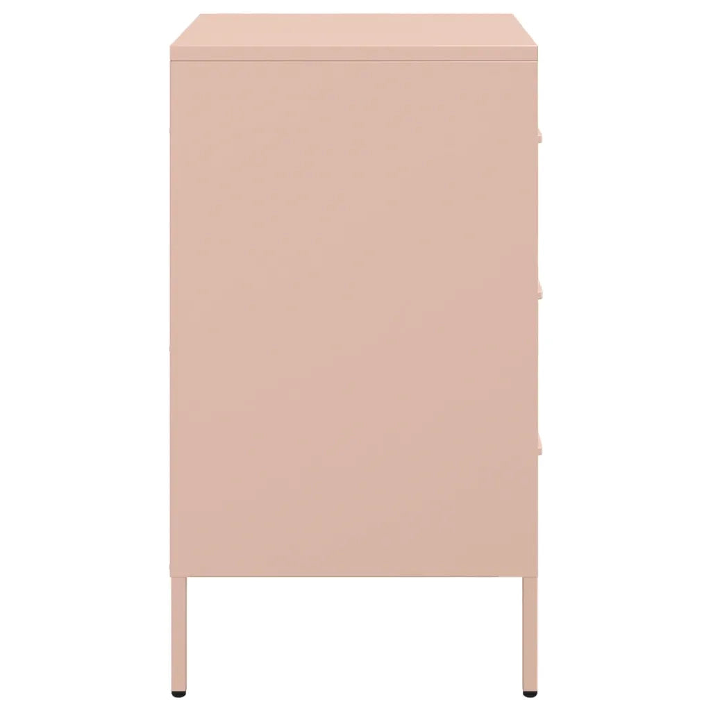 Comodini 2 pz-Set di 2 Tavolino da notte Rosa 36x39x68 cm in Acciaio 206461