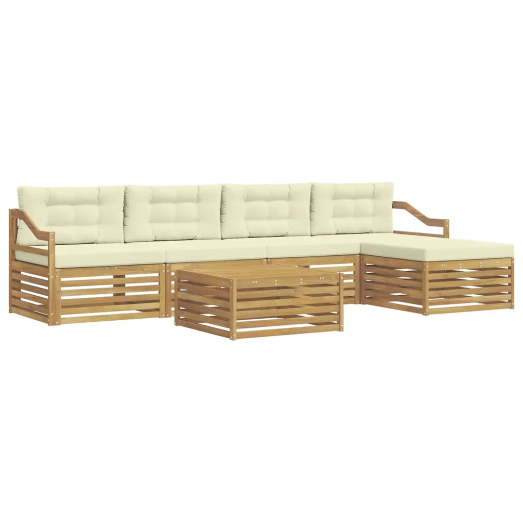 Set di divani da esterno 6 pcs Bianco e Crema 79 x 79 x 37 cm