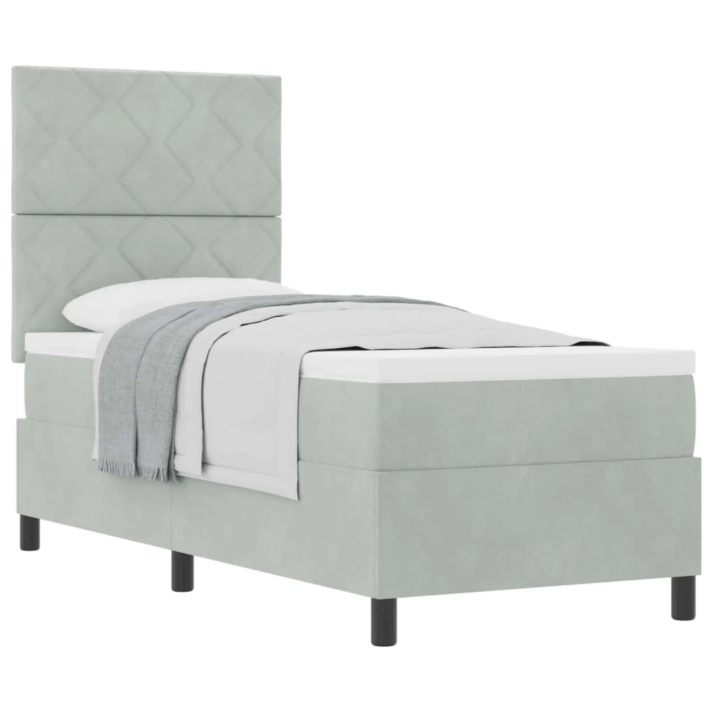 Letto a molle con materasso Grigio chiaro 80 x 200 cm Tessuto 3339860