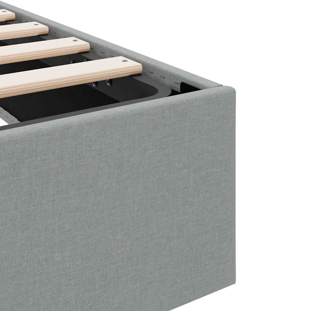 Letto con Contenitore Grigio Chiaro 203 x 100 cm Tessuto 3370054