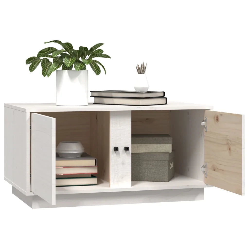 Tavolino da salotto | Tavolino da caff¨¨ | Tavolino da Soggiorno Bianco 80x50x40 cm Legno Massello di Pino