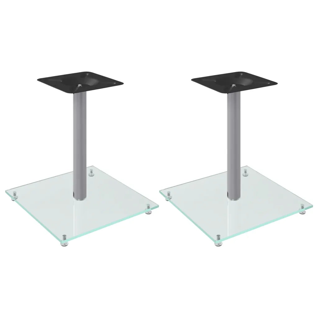 Pedane Casse 2pz Argento Vetro Temperato Design a 1 Pilastrocod mxl 127559