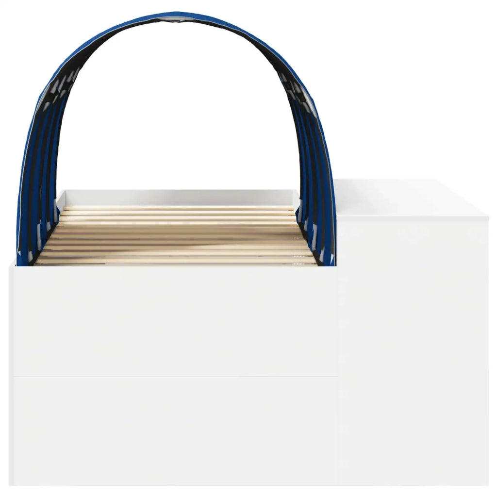 Letto alto per bambini con scrivania Bianco e Blu 3423679