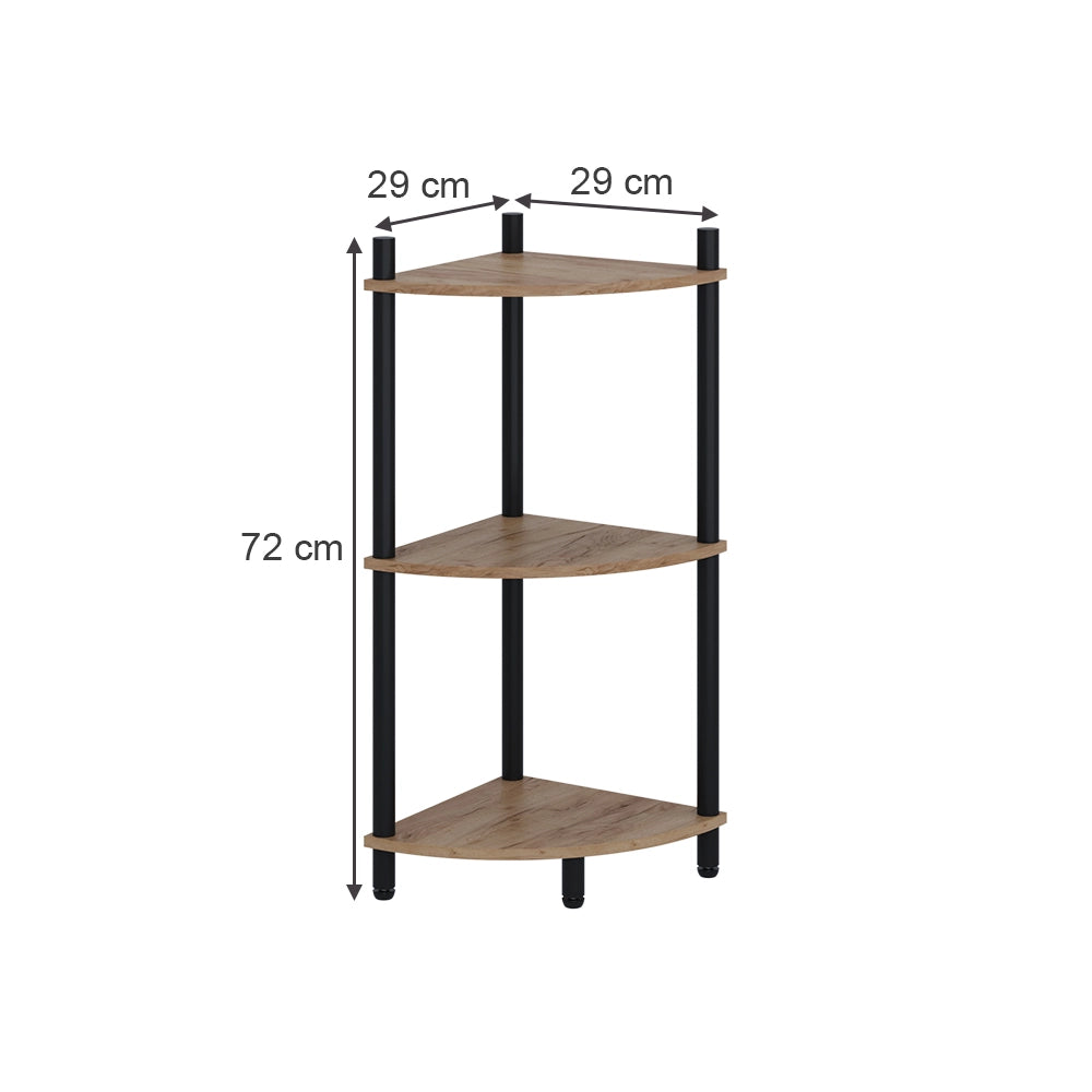 Vicco Libreria Quercia dorata/antracite 29 x 72 cm con 3 vani portaoggetti
