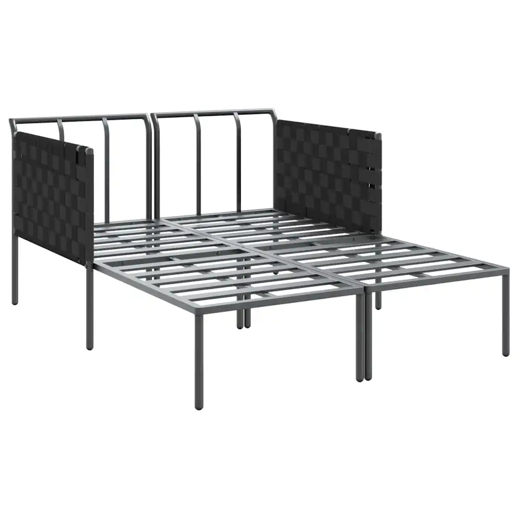 Lettino da Sole con cuscino Antracite 153 x 115 x 69.5 cm 42004135