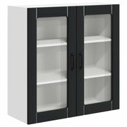 Pensile da cucina | Mobile in vetro da parete LUCCA Nero 80 x 31 x 80 cm