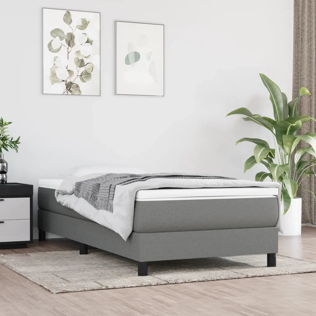 Struttura Letto a Rete a Molle Grigio Scuro 90x190 cm Tessuto 3120477