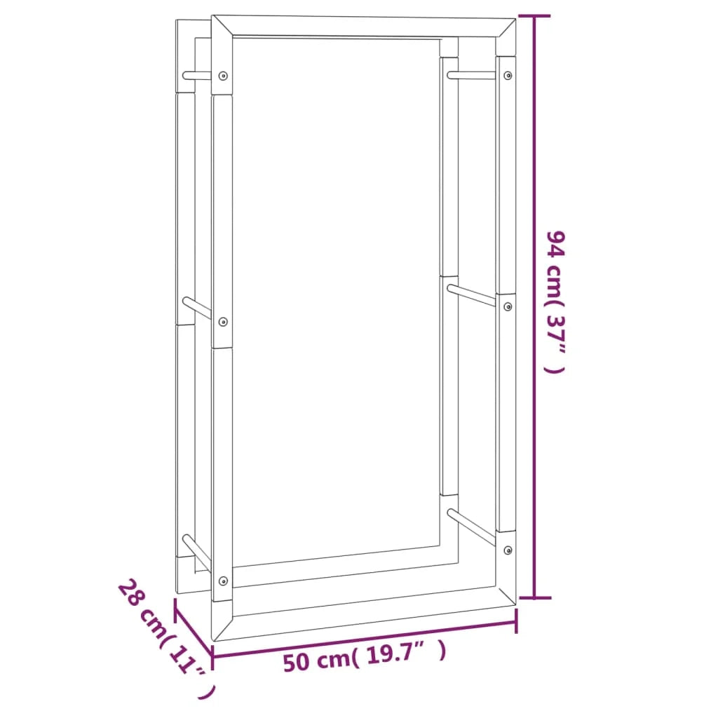 Portalegna finitura opaca 50 x 28 x 94 cm acciaio nero 02_0043750
