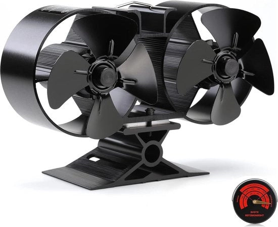 Ventilatore a parete per grandi spazi con 8 pale per camini a legna ecologico