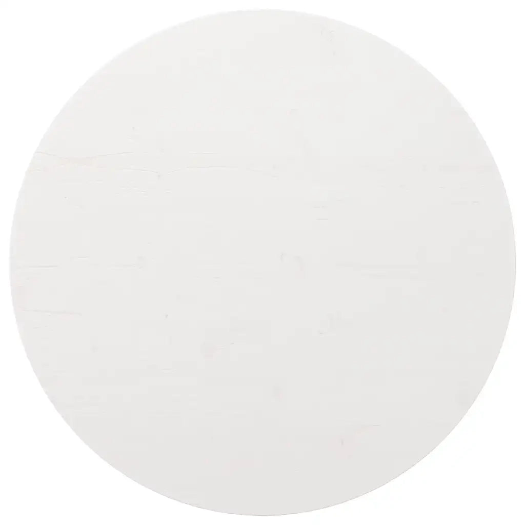 Piano Tavolo Bianco Ã˜80x2,5 cm in Legno Massello di Pino