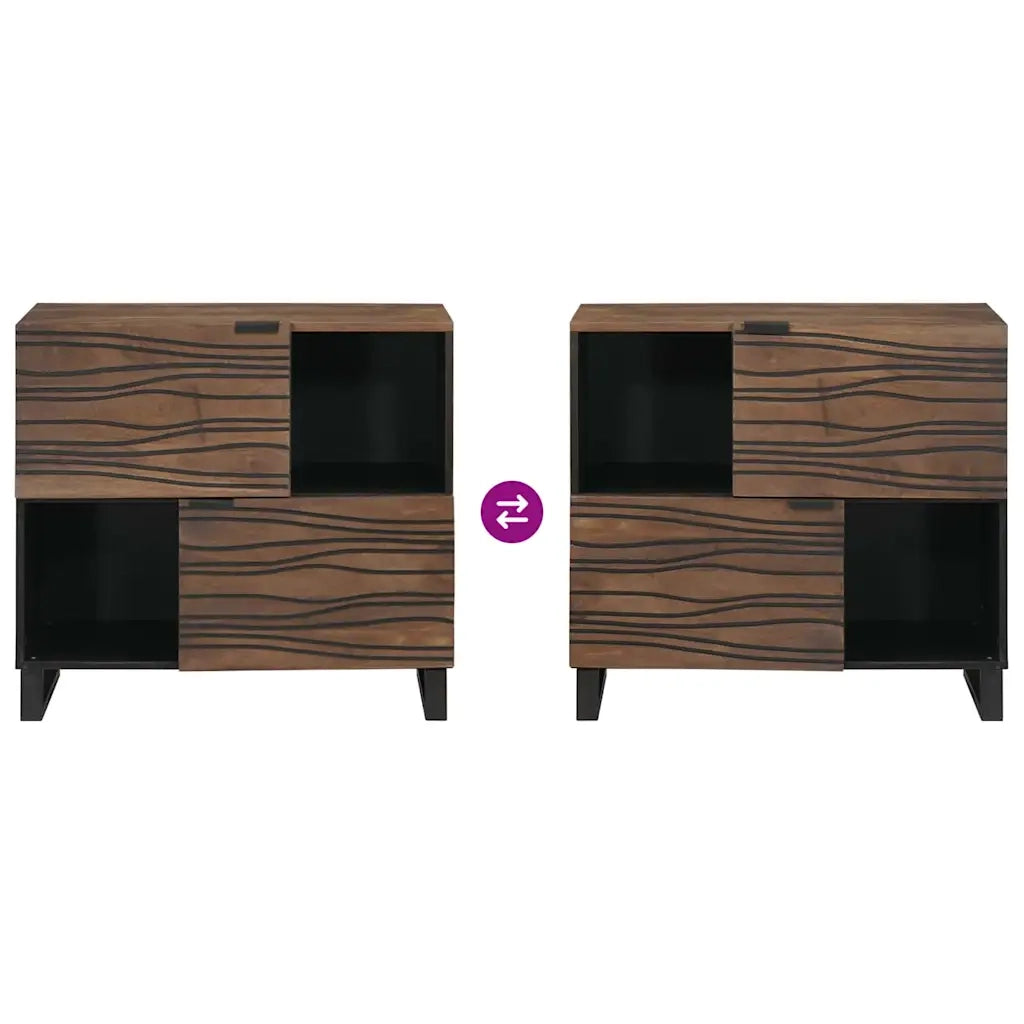 Credenza | Madia | Buffet da pranzo | Armadio da pranzo Marrone 80 x 33 x 75 cm legno massello di mango