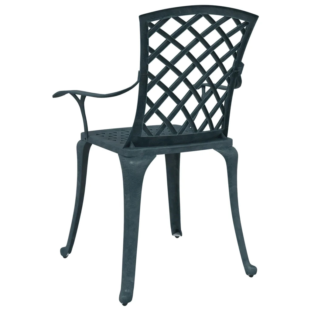 Sedie da Giardino 2 pz Verdi in Alluminio Pressofuso 4002802