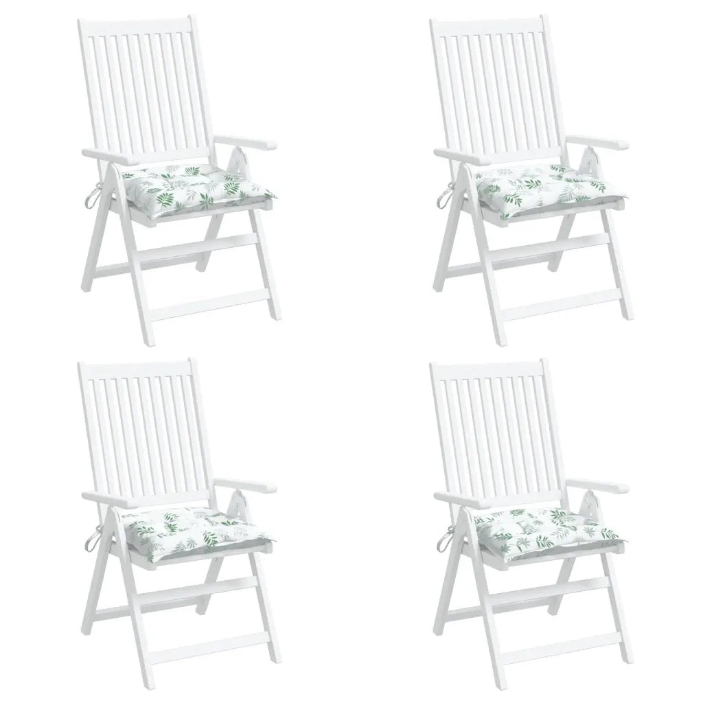 Cuscini per Sedia 4pz Motivo a Foglie 50x50x7 cm Tessuto Oxford 361553