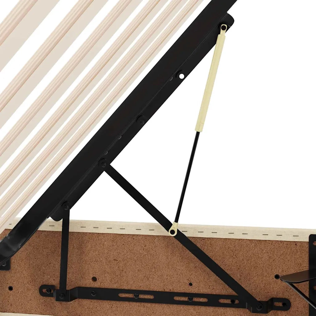 Letto con contenitore e LED Crema 180 x 200 cm Poliestere 3372436