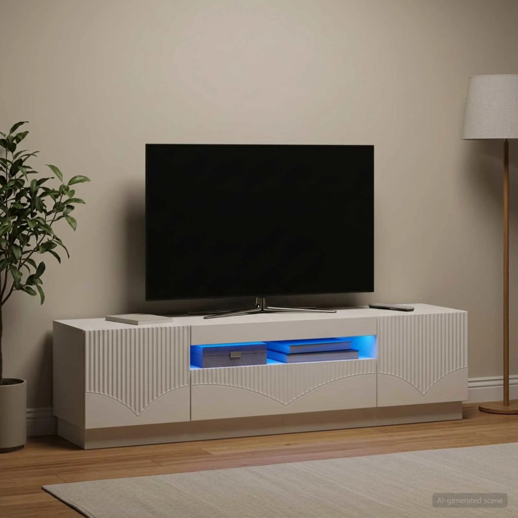 Mobile TV LED Bianco Legno ingegnerizzato 897345