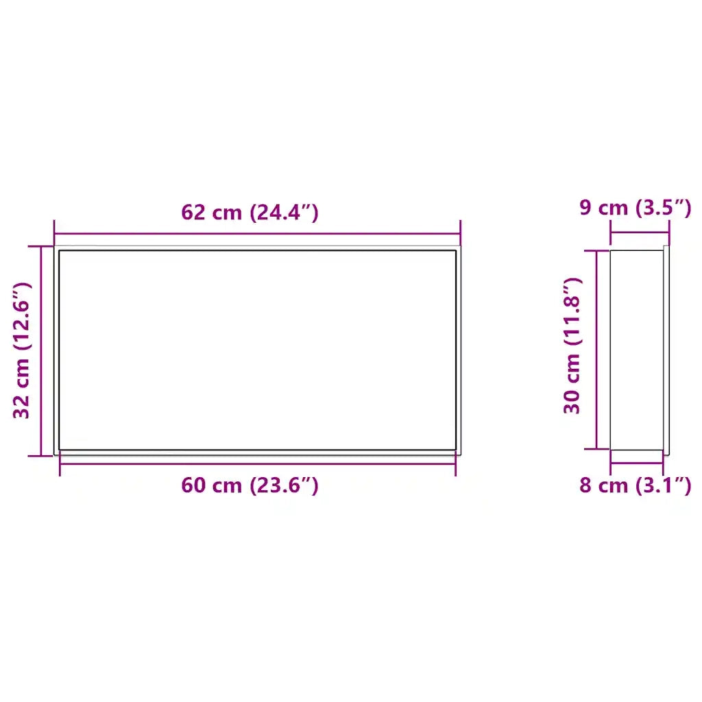 Nicchia per Doccia Bianco Opaco 62x32x9cm in Acciaio Inox CFW5425174