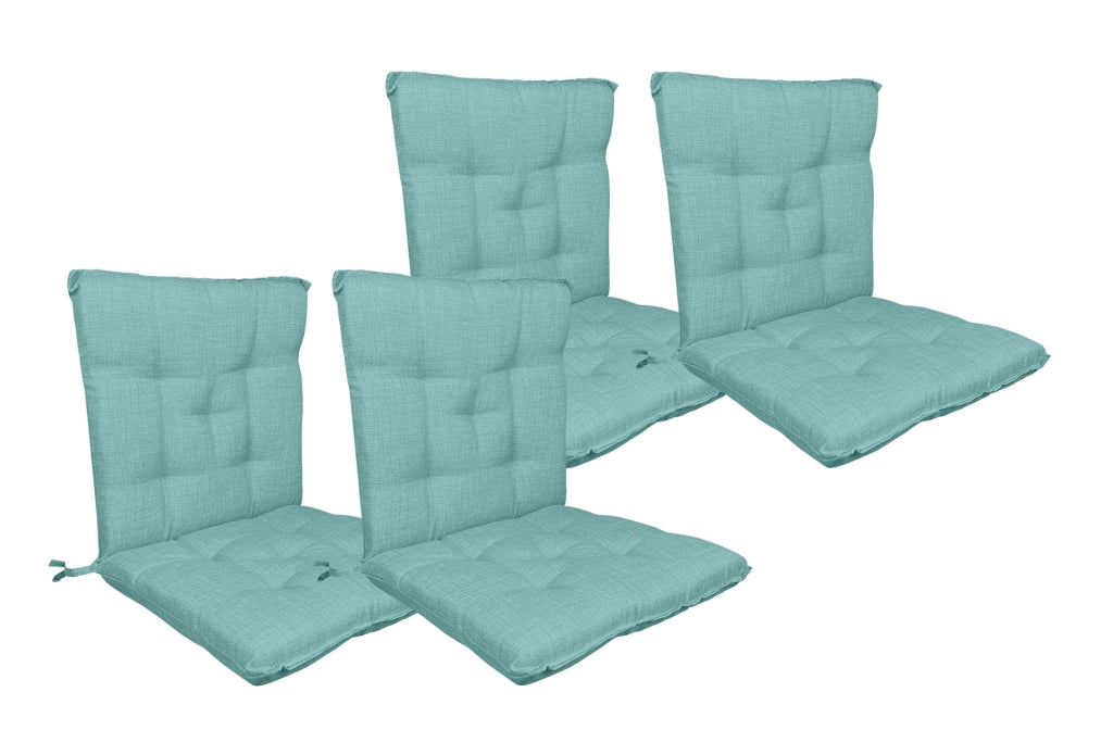 Set Cuscini Sedia Con Schienale Imbottiti Con Laccetti Banda Elastica 40 x 80 Cm Tiffany - 4 Pezzi