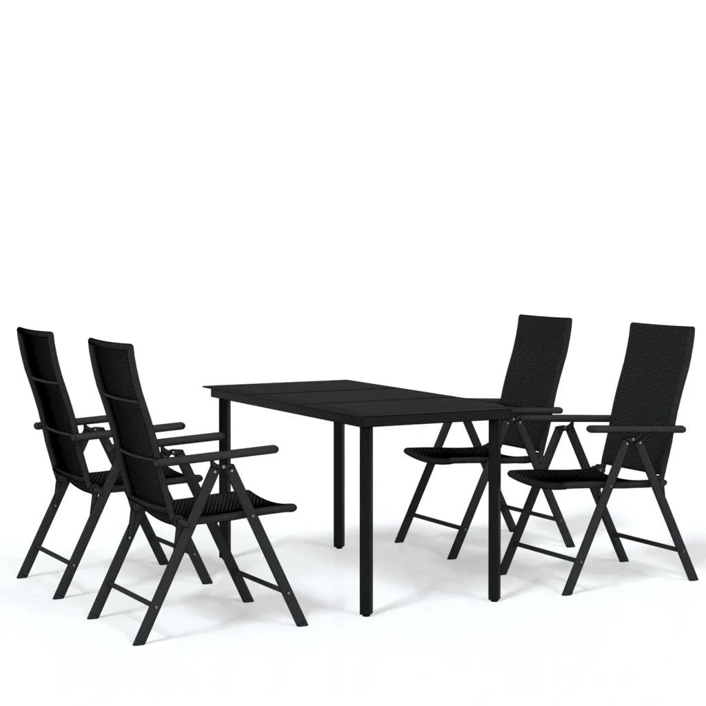 Set Mobili da Pranzo per Giardino 5 pz Nero cod mxl 40930