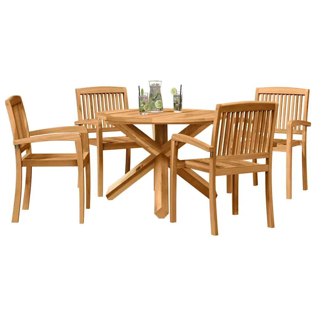 vidaXL Set da Pranzo per Giardino 3 pcs Marrone Legno: Acacia solida