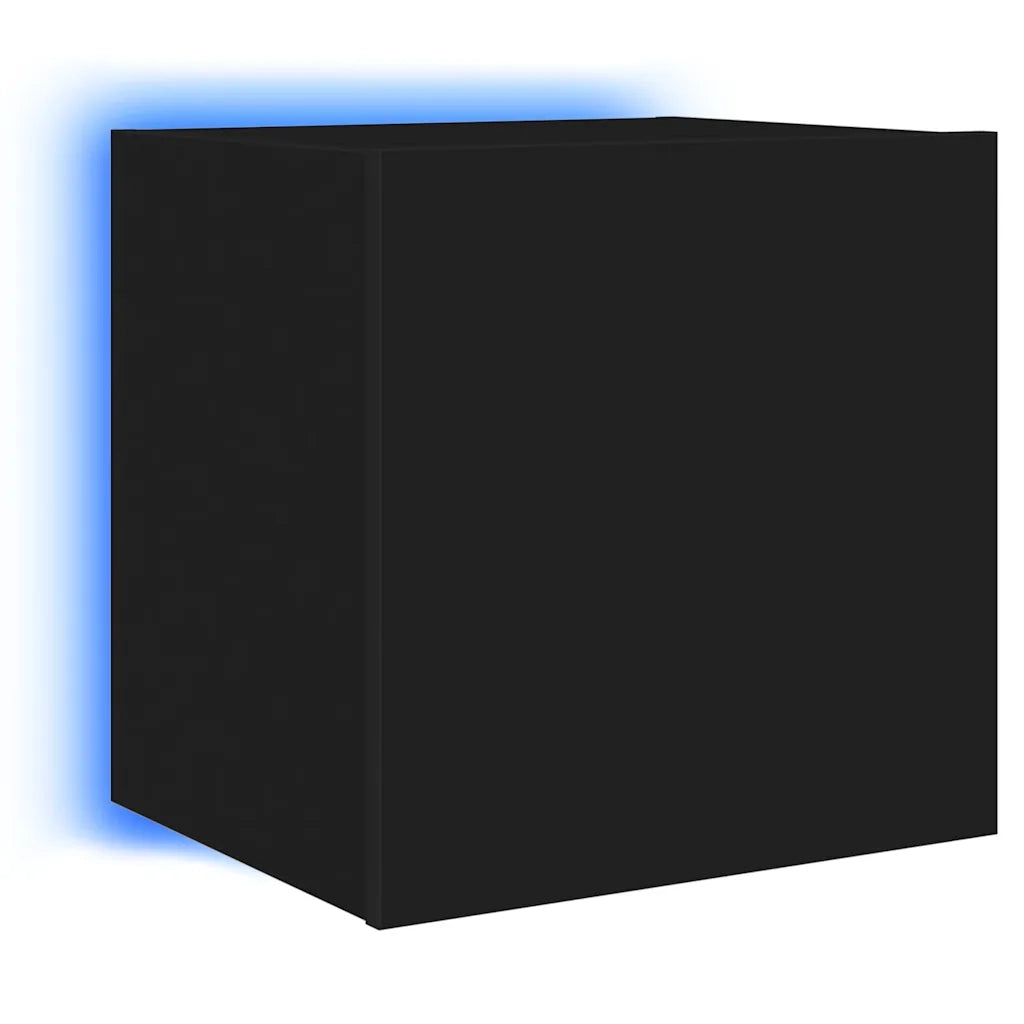 Mobile TV a Parete con Luci LED Nero 40,5x35x40 cm 837248