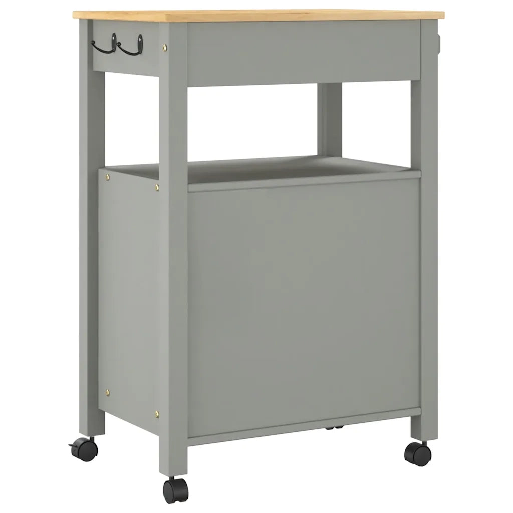 Carrello da Cucina MONZA 60x40x88,5 cm in Legno Massello di Pino 376098