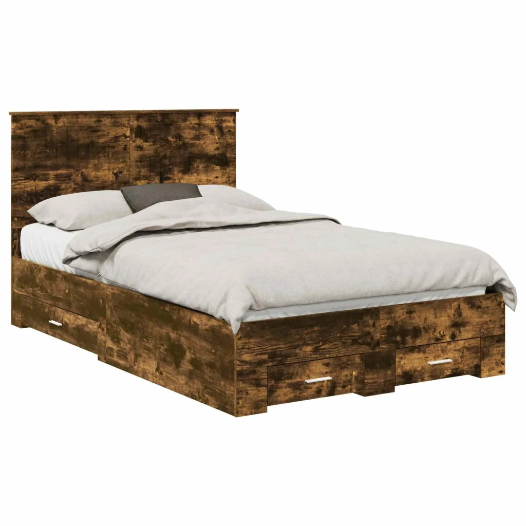 Struttura del letto Rovere fumé 120 x 200 cm Legno multistrato